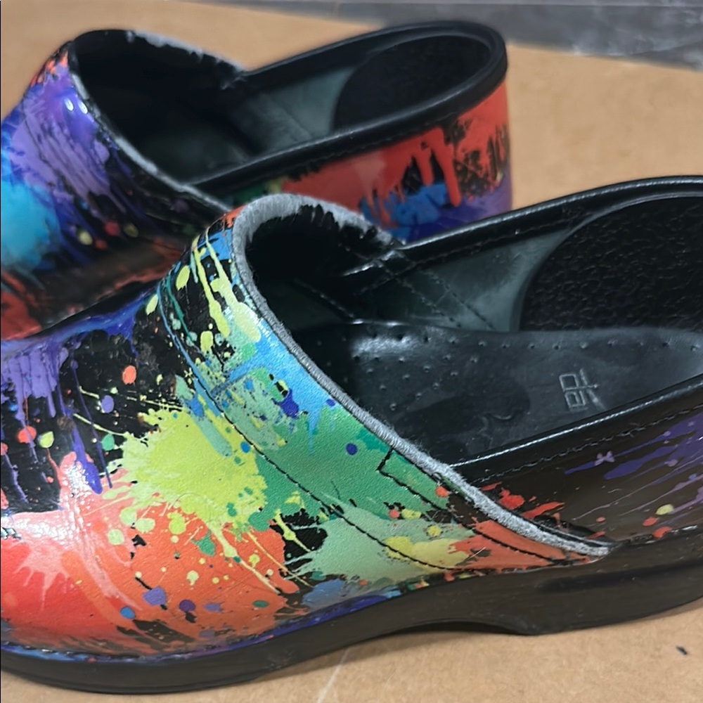 Dansko-Colorful Splatter Clogs - Picture 6 of 12